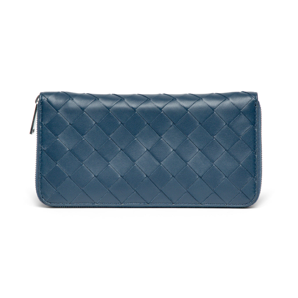 Bottega Veneta Long Zipper Leather Wallet
