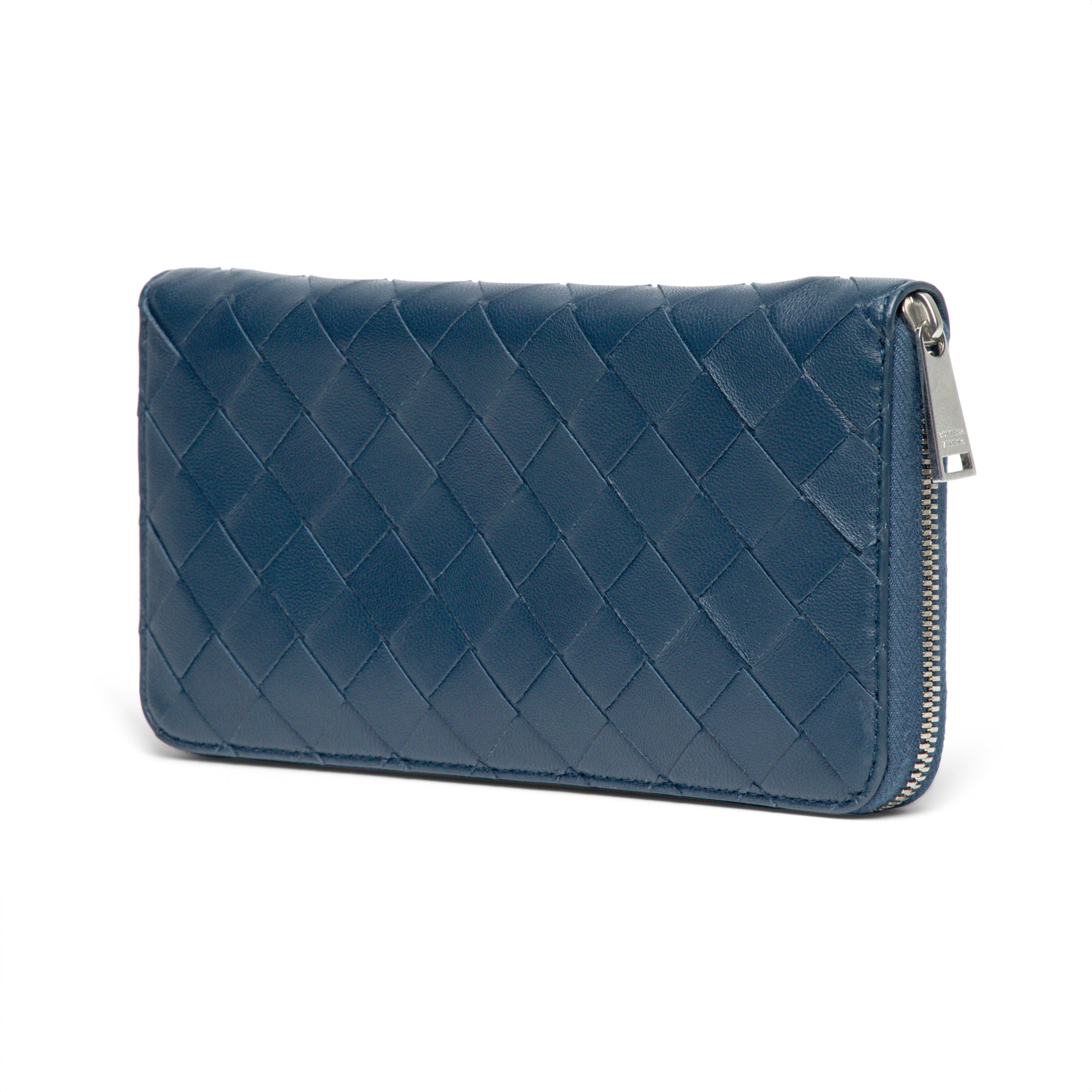 Bottega Veneta Long Zipper Leather Wallet
