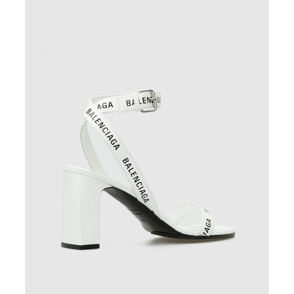 Balenciaga Logo-Strap Block-Heel Sandals
