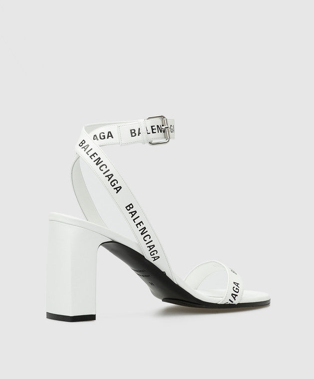 Balenciaga Logo-Strap Block-Heel Sandals