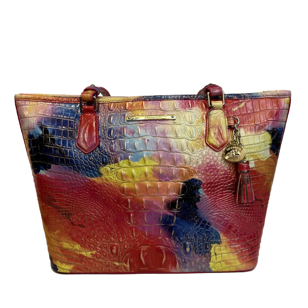 BRAHMIN Medium Asher Dandy Melbourne Croc-Embossed Tote Shoulder Bag NWOT