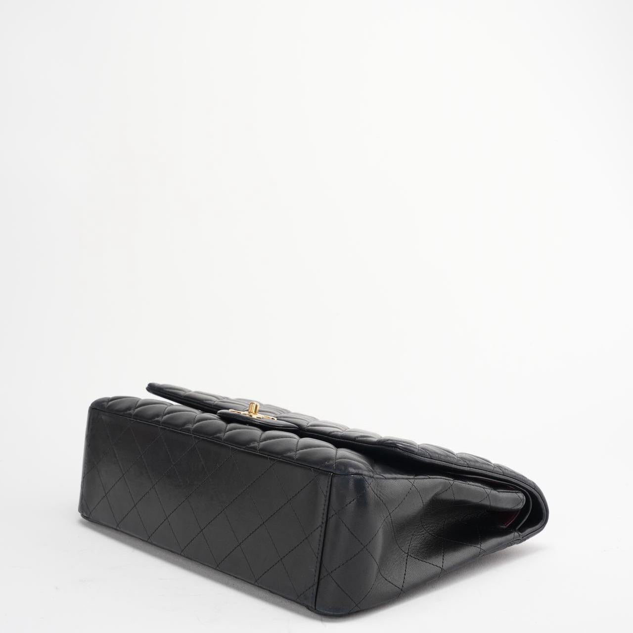 Chanel Black Maxi Classic Double Flap Bag Quilted