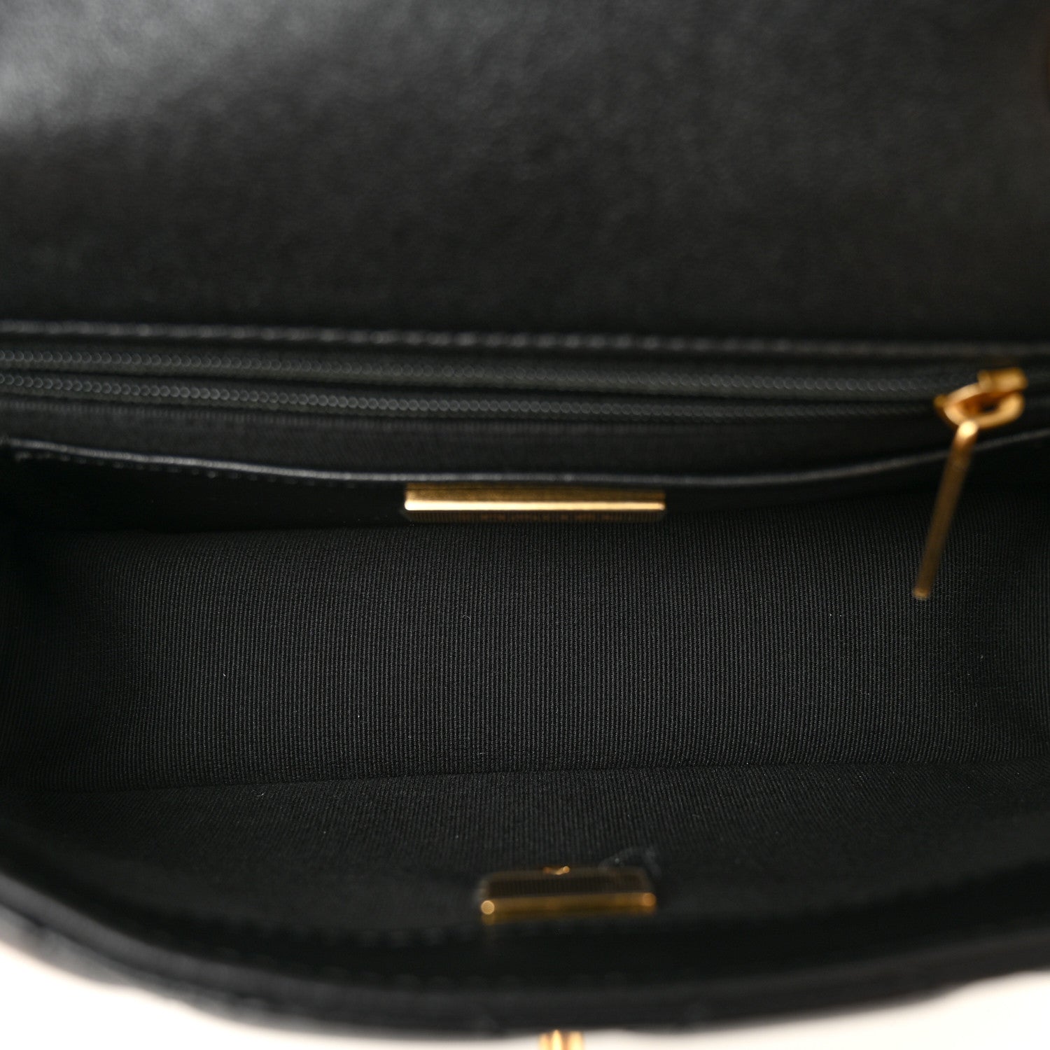 Shiny Lambskin Quilted Mini Flap Black