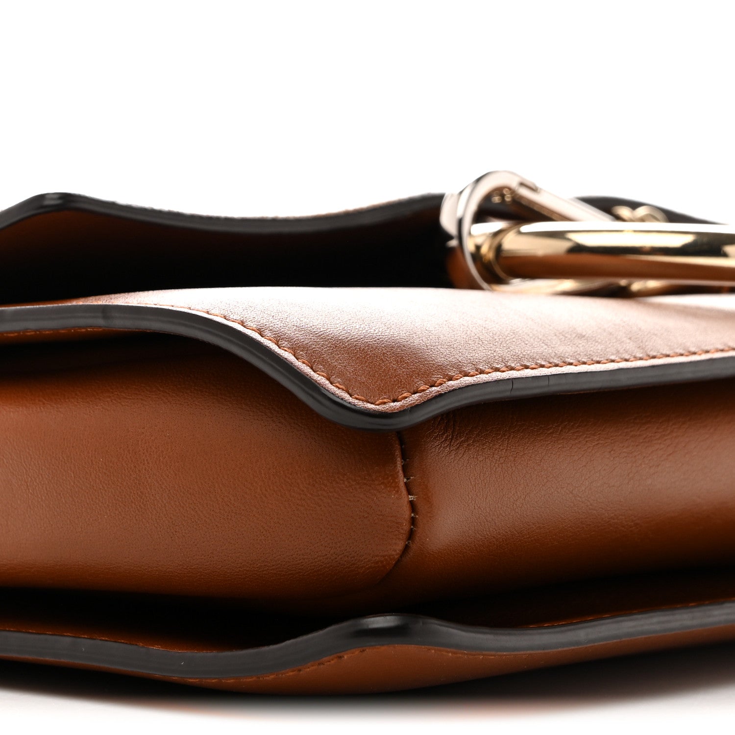 Suede Calfskin Small Faye Shoulder Bag Tobacco