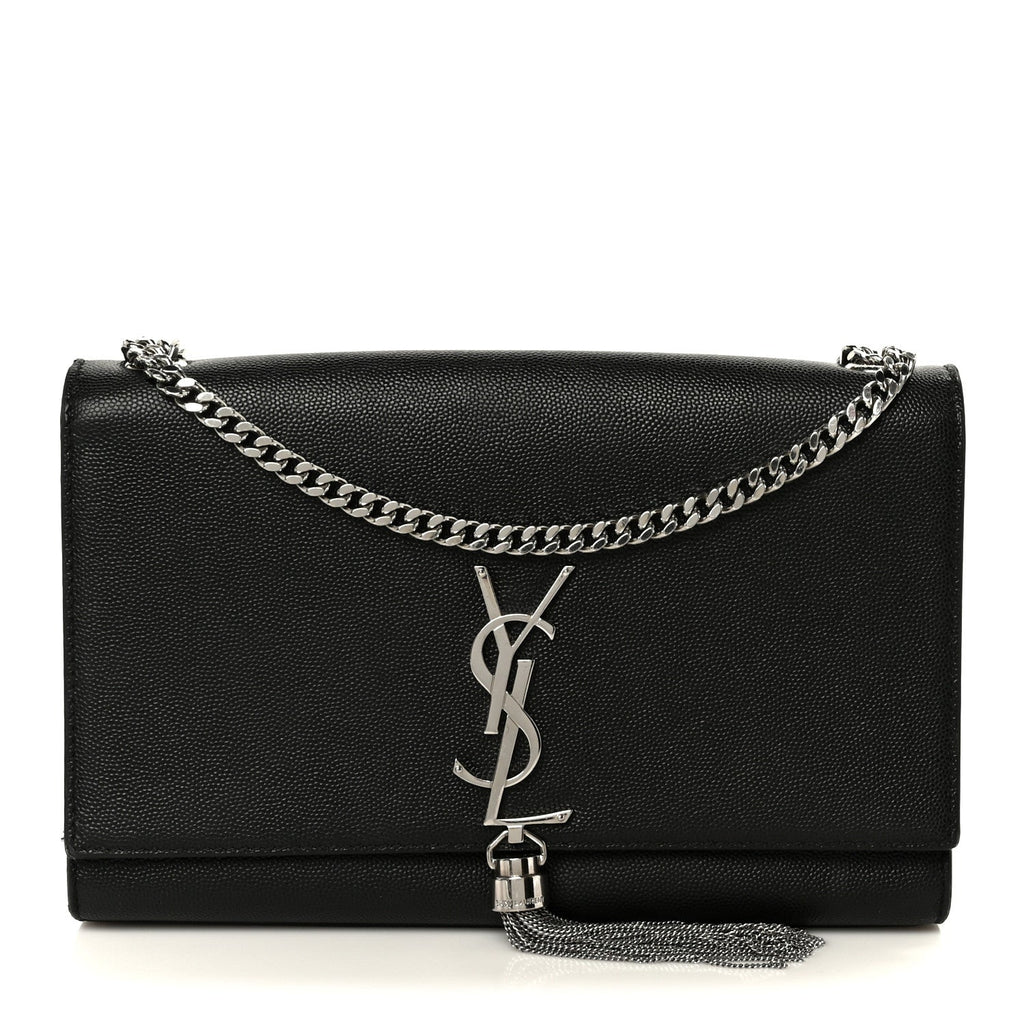 Grain De Poudre Medium Classic Monogram Kate Tassel Satchel Black