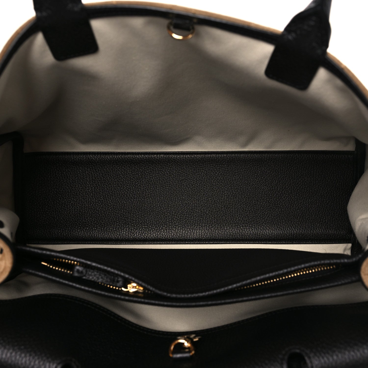Grained Calfskin Suede Urban Essentials Shopping Bag Dark Beige Black