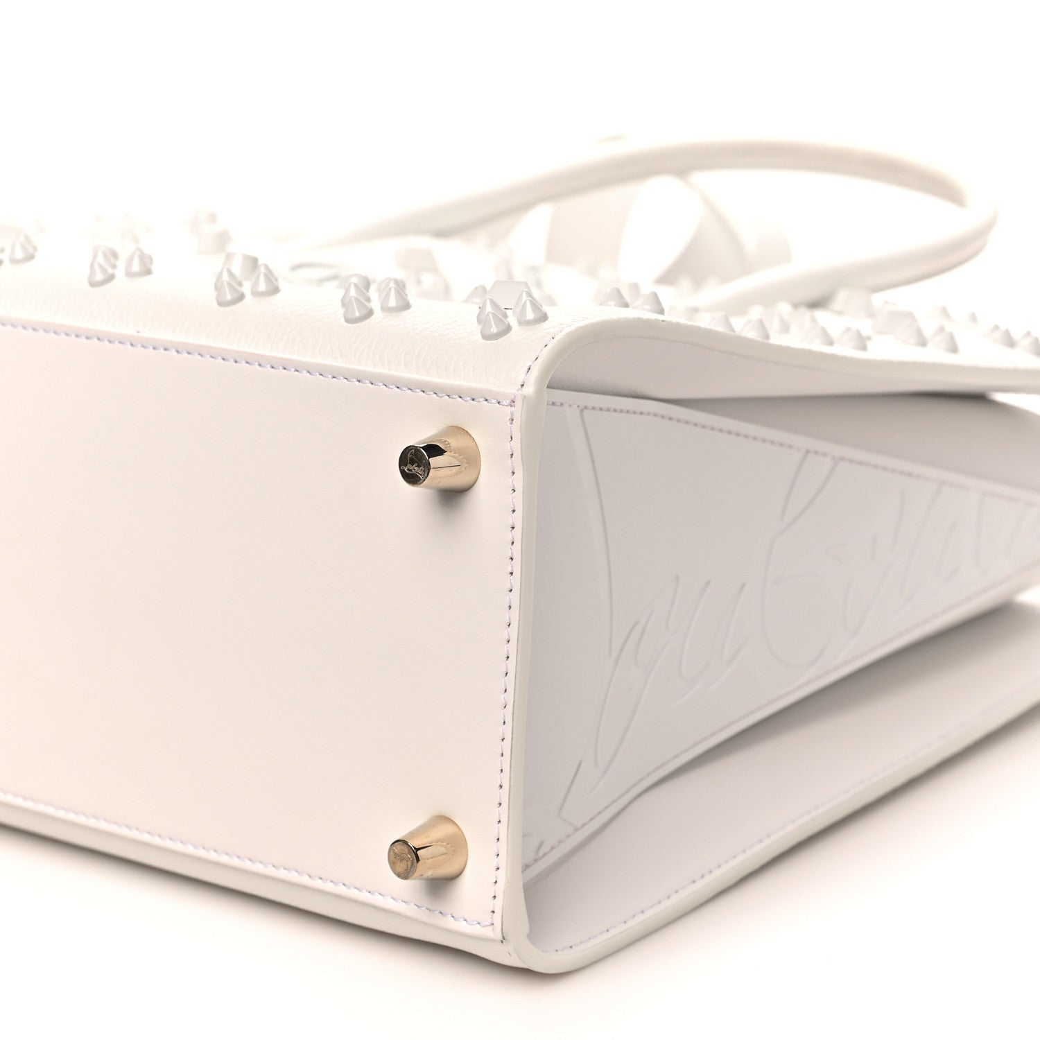 Calfskin Spikes Loubinthesky Medium Paloma Bianco