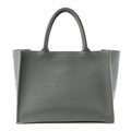Calfskin Embossed Medium Book Tote Grey Stone