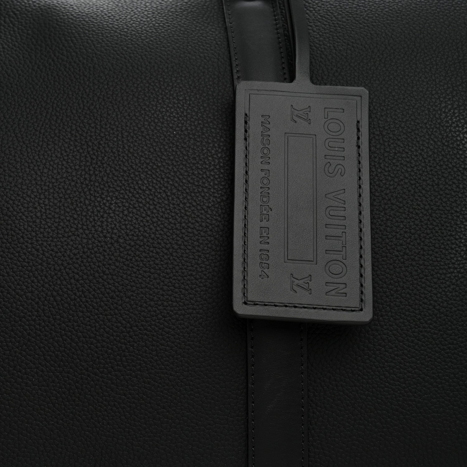 Grained Calfskin Aerogram Keepall Bandouliere 50 Black