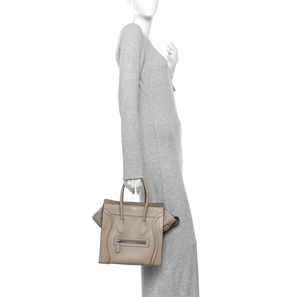 Drummed Calfskin Micro Luggage  Dune