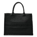 Oblique Calfskin Embossed Medium Book Tote Black