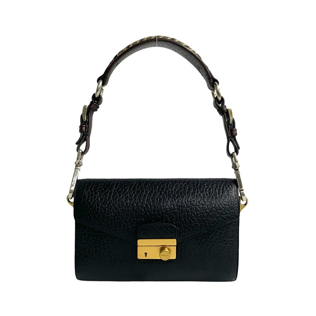 Prada Leather Tweed Shoulder Bag
