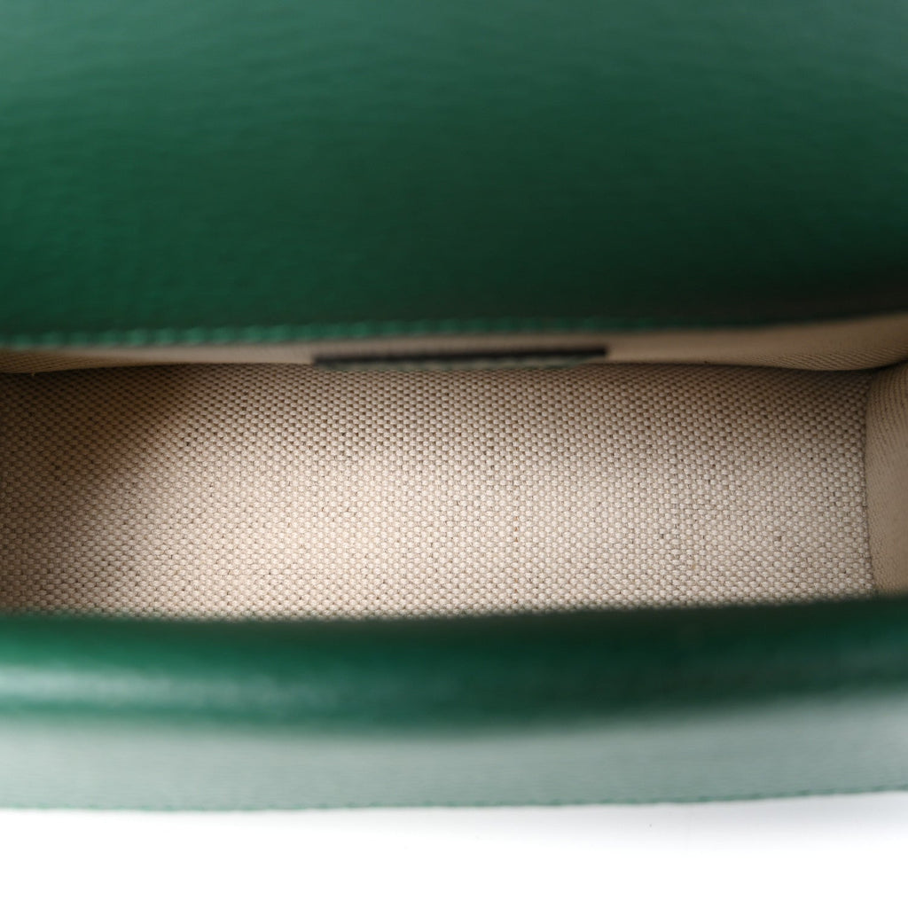 Dollar Calfskin Crystal Mini Dionysus Top Handle Bag Emerald