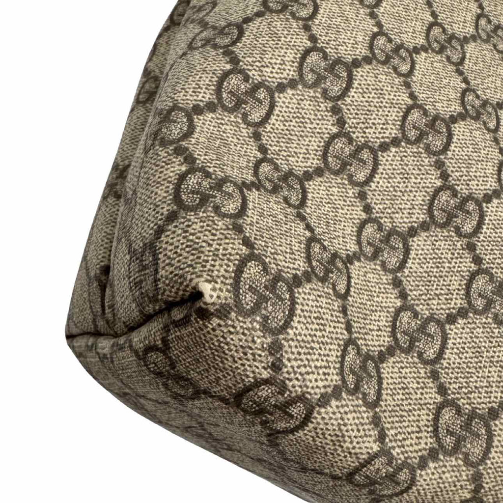 GUCCI Plus Monogram Medium Signature Web Loop Tote Brown