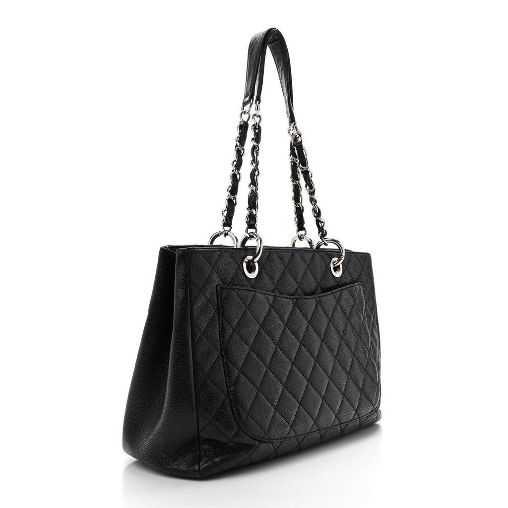 Caviar Quilted Grand Shopping Tote GST Black