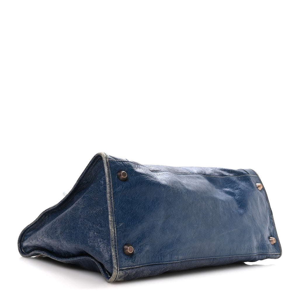 Agneau Giant 12 Gold Hardware Work Bleu Glacier