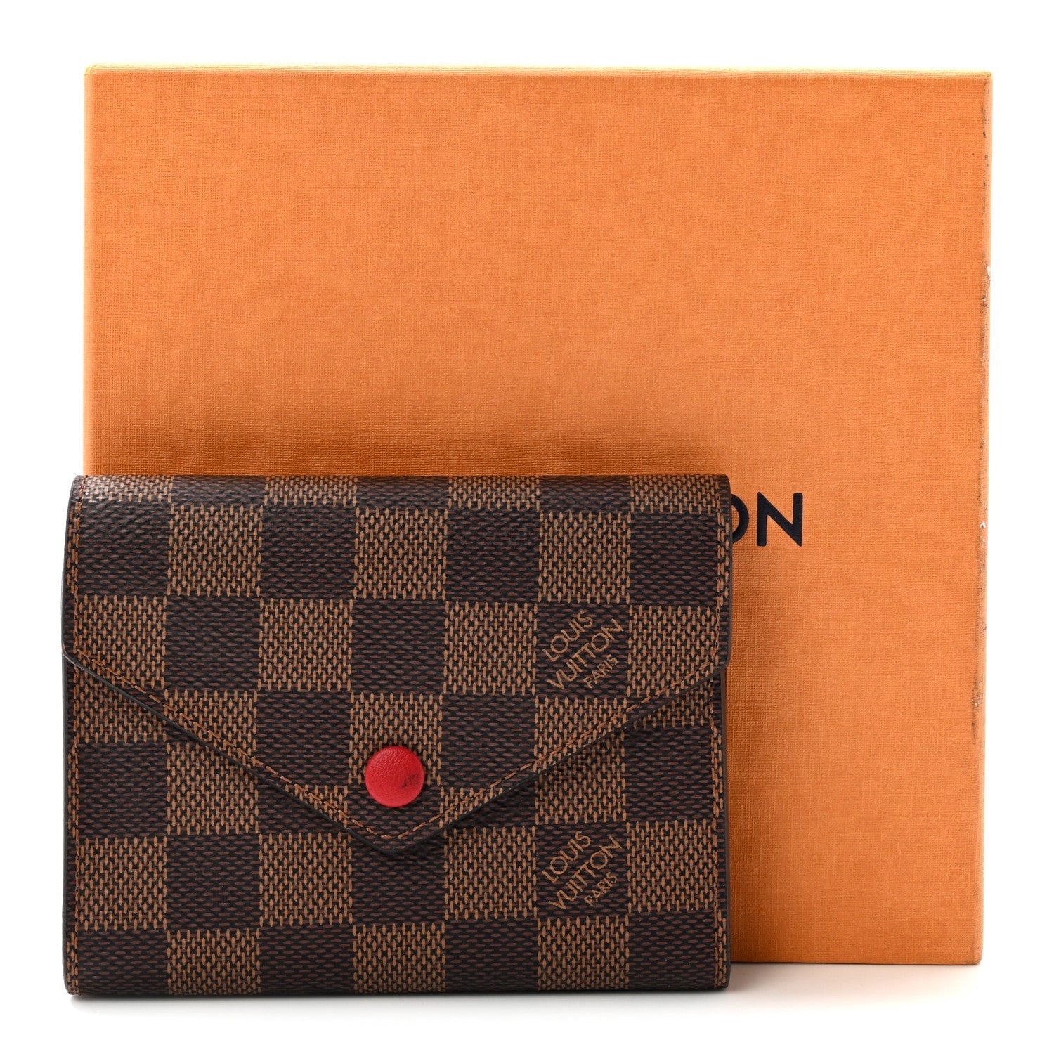 Damier Ebene Victorine Wallet Red