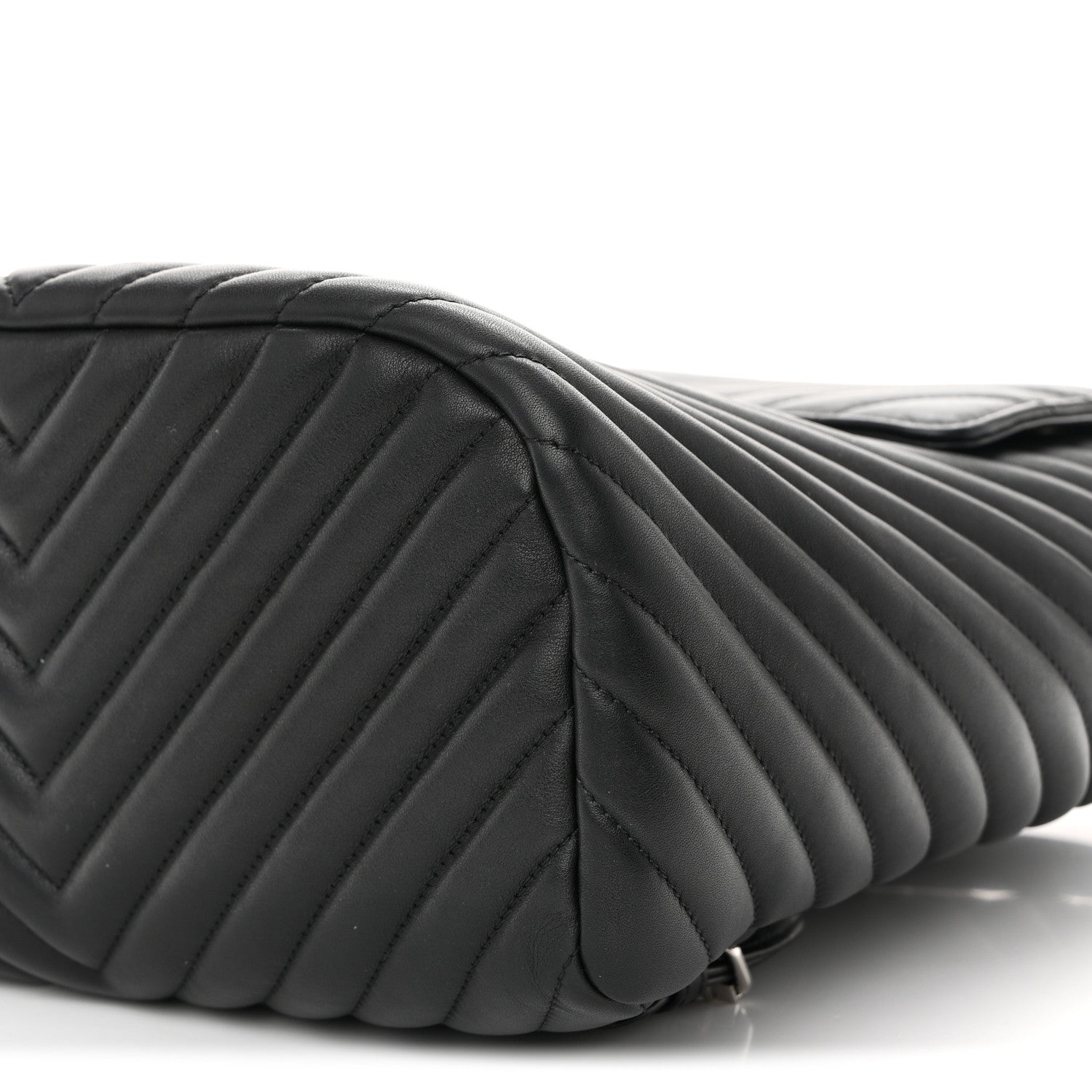 Calfskin Chevron Quilted Large Urban Spirit Backpack Black