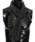 Dolce & Gabbana Gray 100% Wool Striped Pattern Wrap Men's Scarf