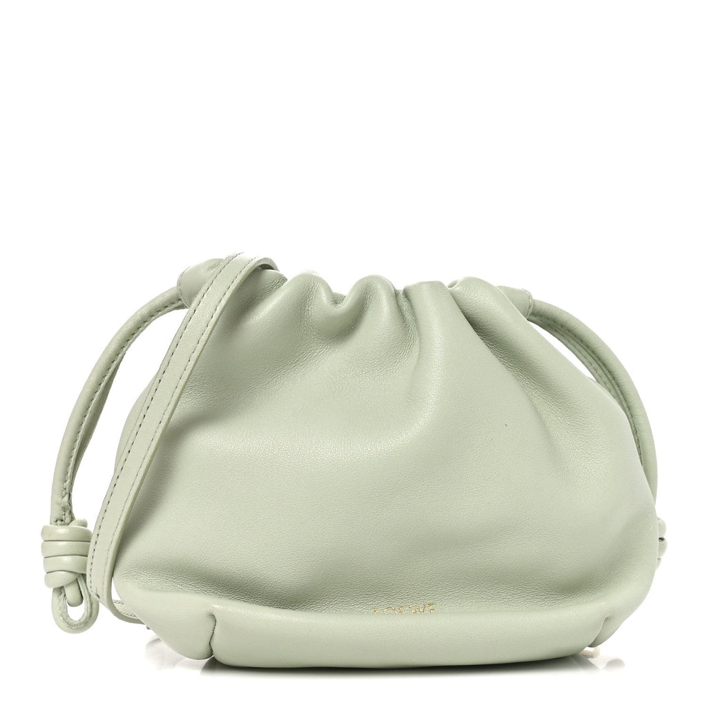 Mellow Nappa Donut Chain Mini Flamenco Knot Clutch Spring Jade