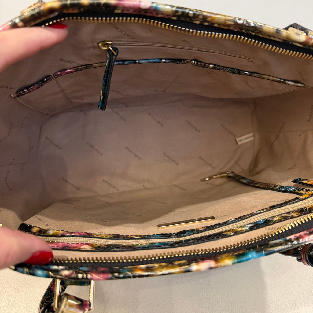 BRAHMIN Medium Asher Tote Retrograde Metallic Leather Shoulder Bag NWOT