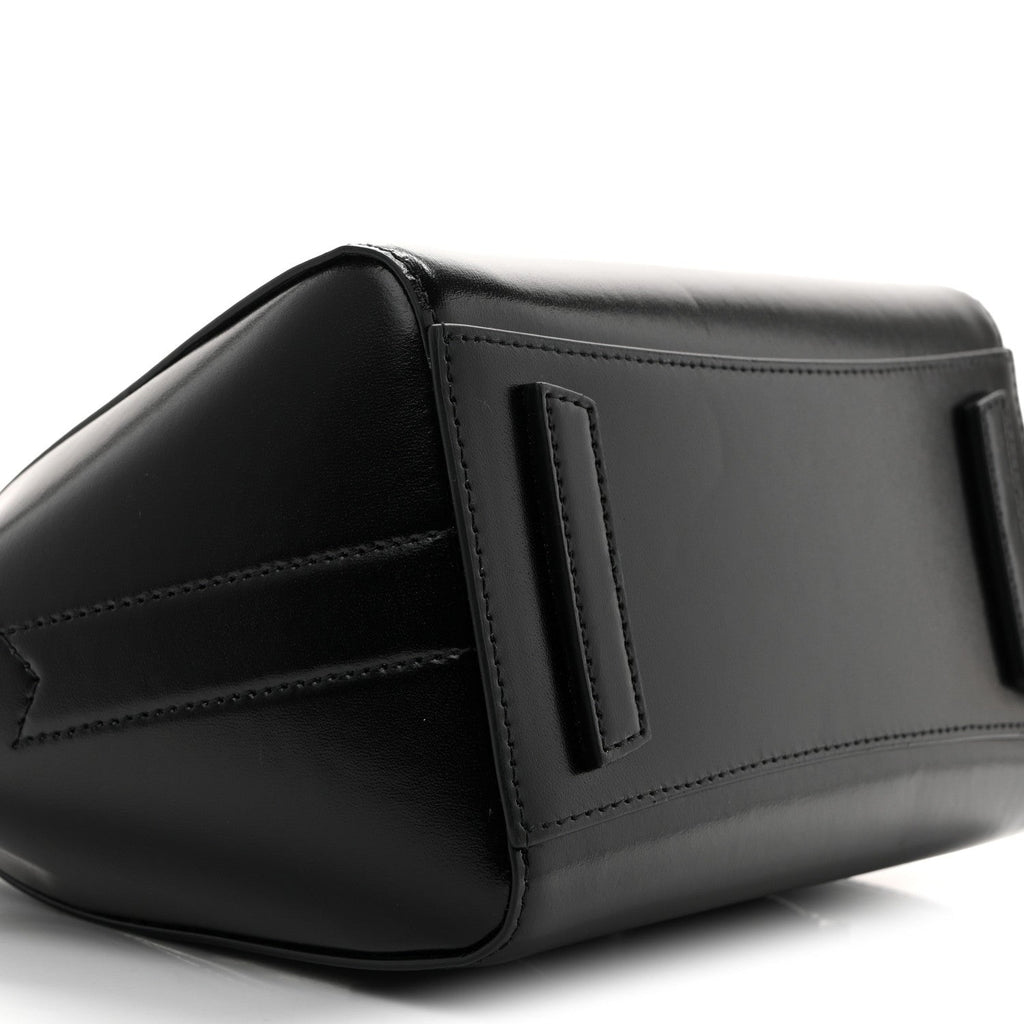 Box Calfskin Mini Lock Antigona Shoulder Bag Black