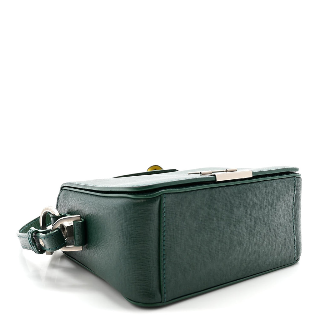 Saffiano Mini Binder Clip Bag Green