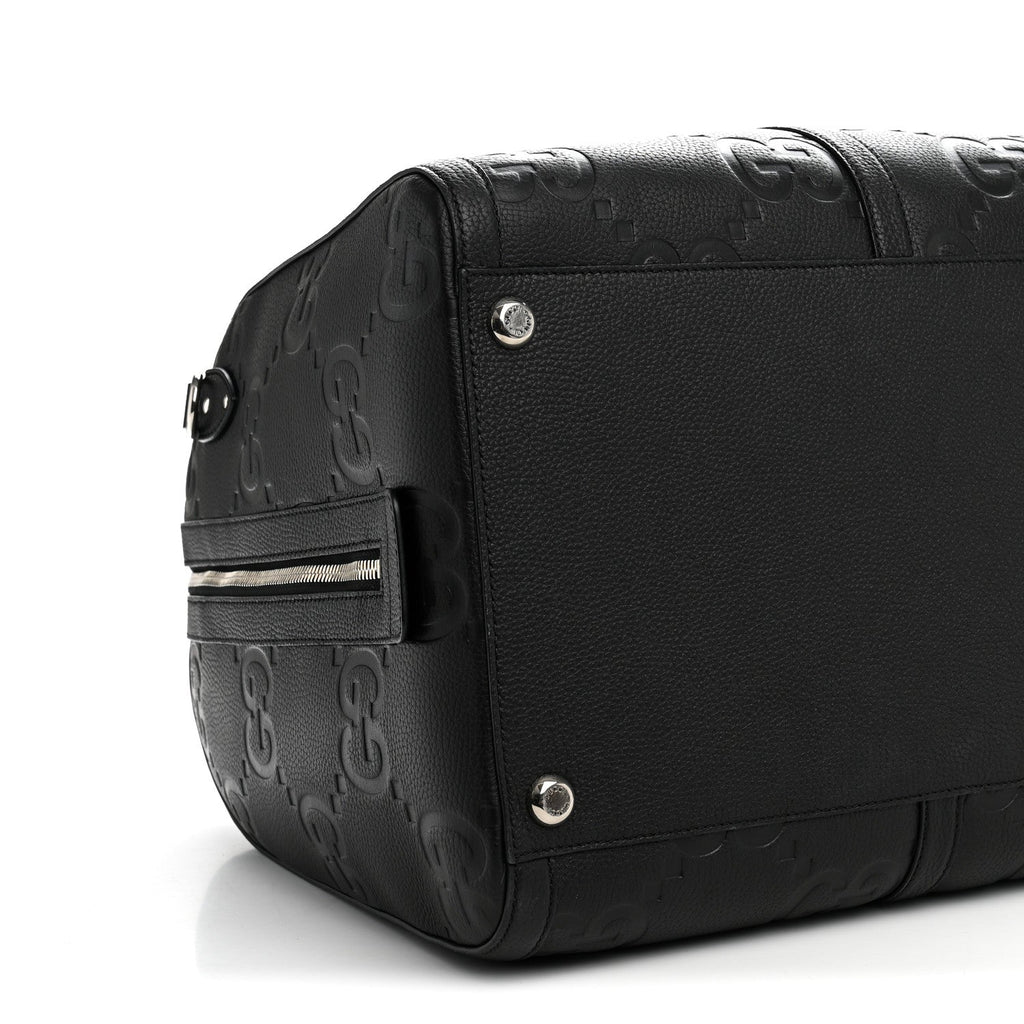 Piuma Calfskin Jumbo GG Embossed Large Duffle Bag Black