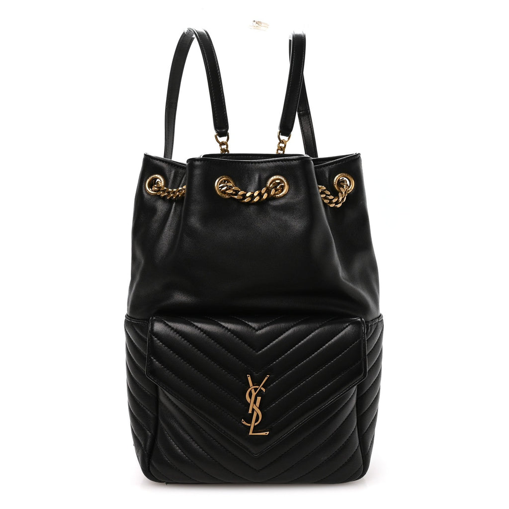 Lambskin Matelasse Monogram Joe Backpack Black