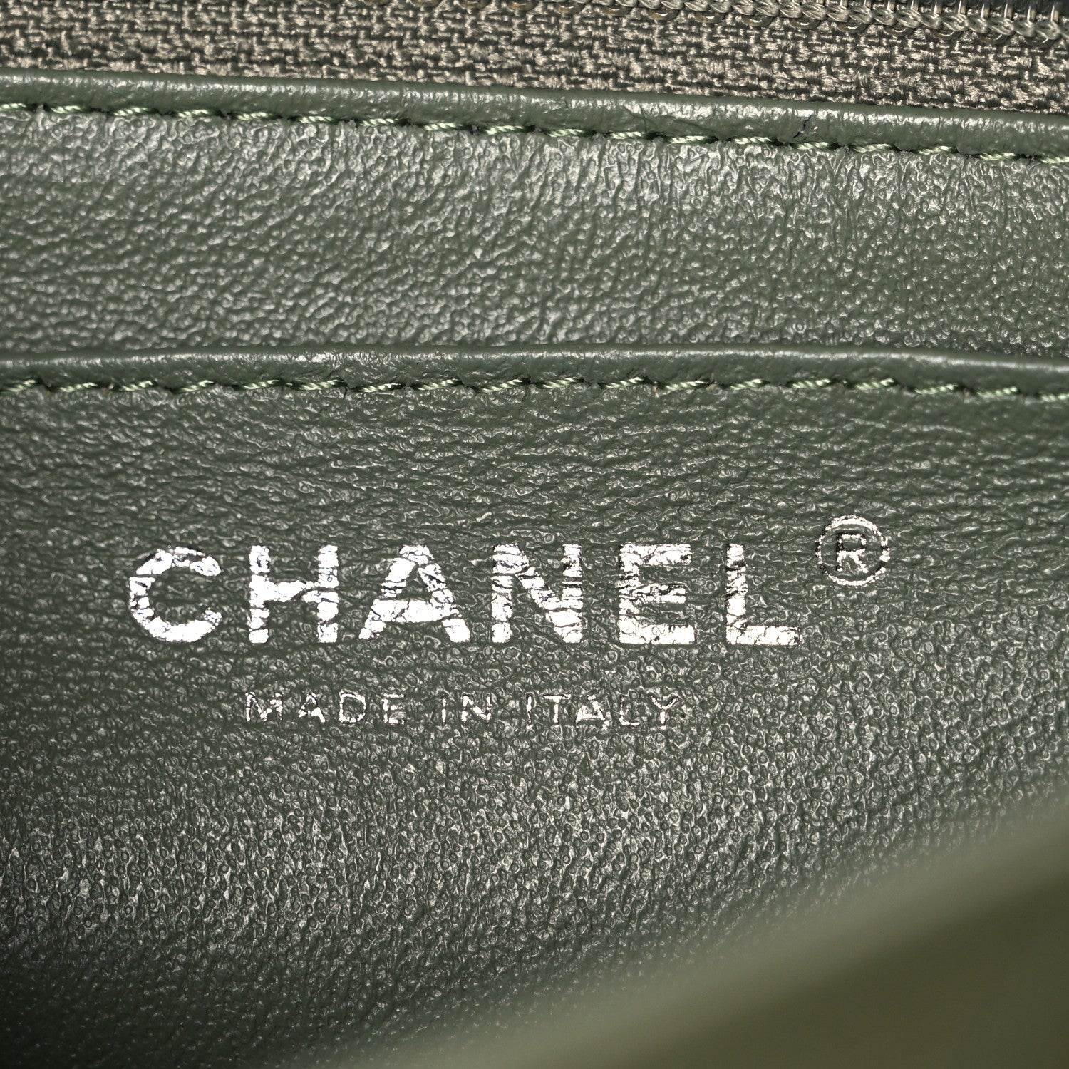 Lambskin Quilted Mini Rectangular Flap Green