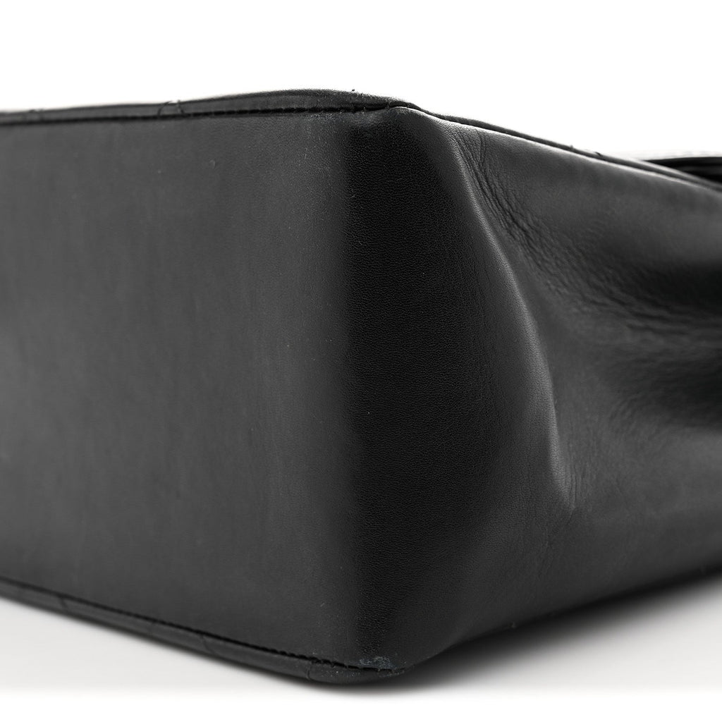 Lambskin Quilted CC Maxi Jumbo Single Flap Black Black