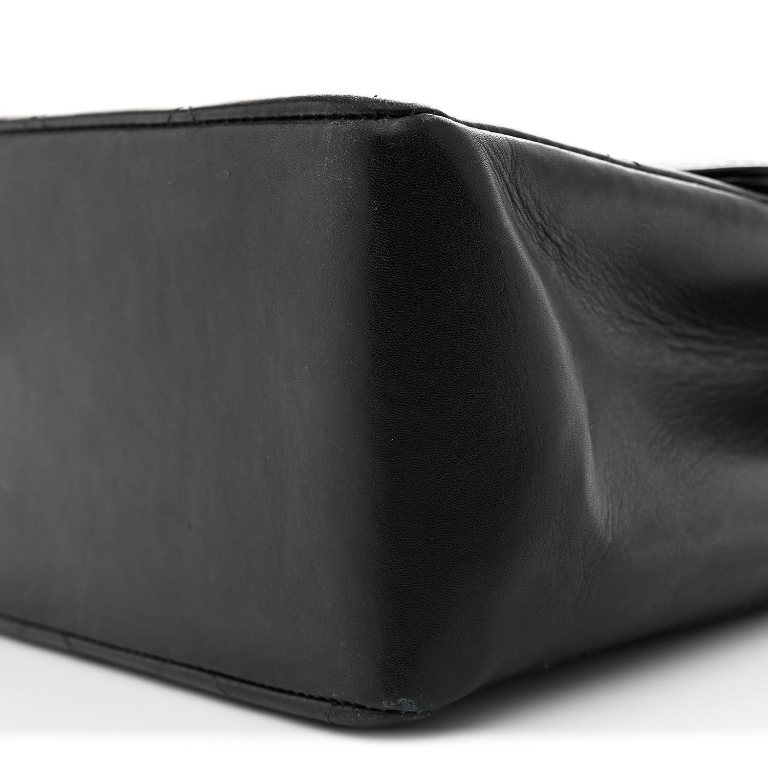 Lambskin Quilted CC Maxi Jumbo Single Flap Black Black
