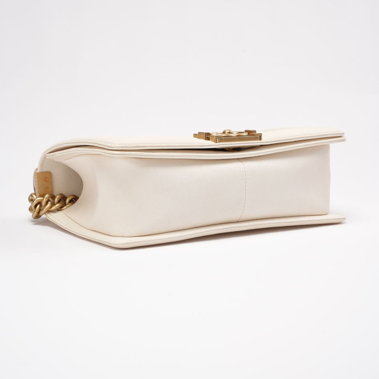Chanel Medium Le Boy Bag Caviar White 2019