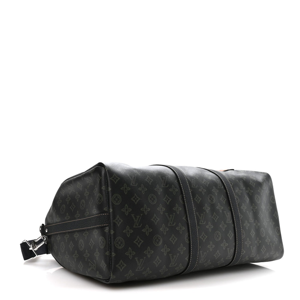 Monogram LV Record Keepall Bandouliere 50 Dark Green