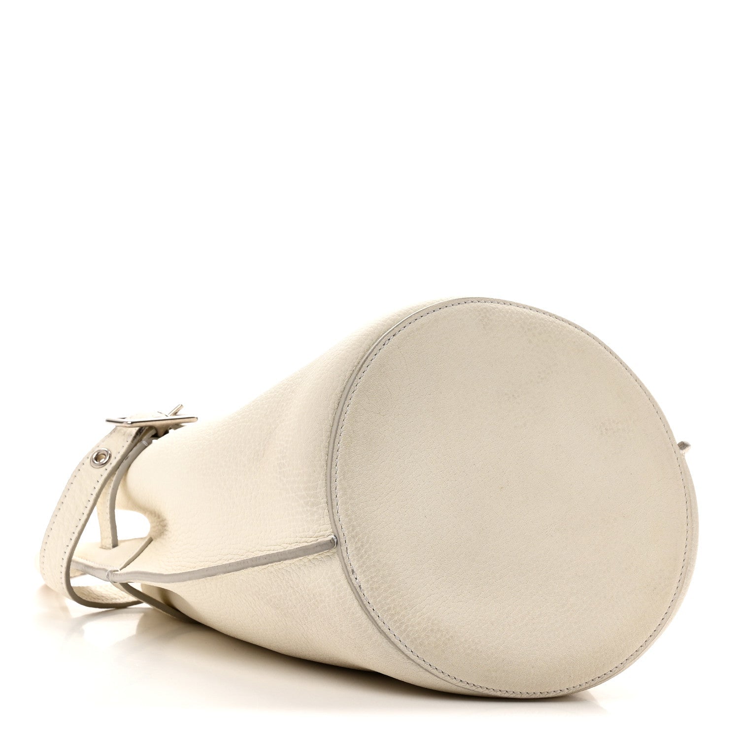 Supple Grained Calfskin Nano Big Bag Bucket White