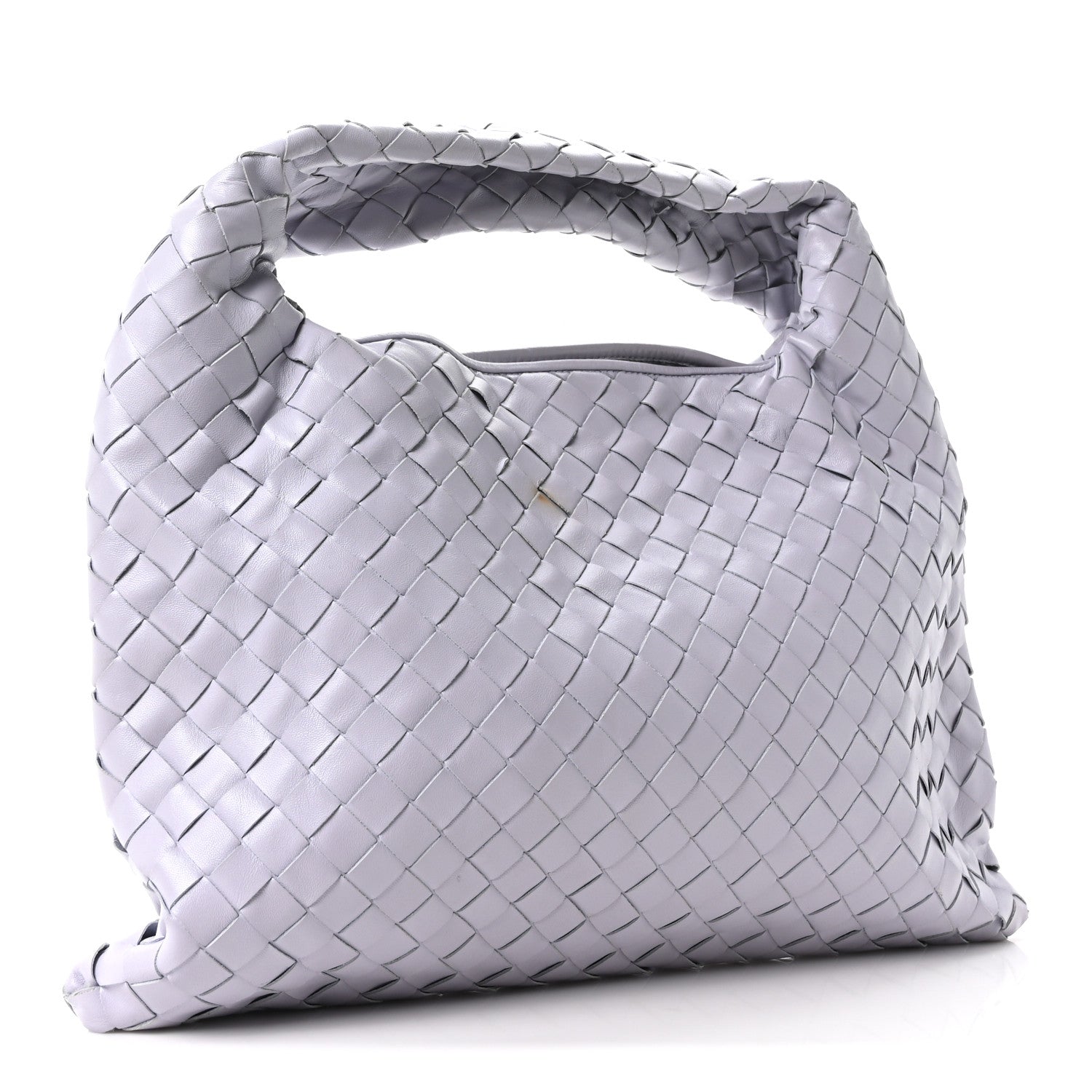 Calfskin Intrecciato Small Hop Oyster Lilac