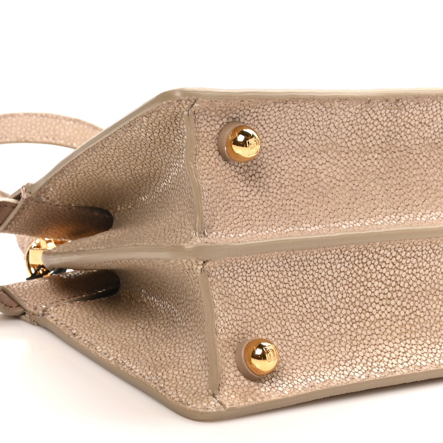 Stingray Shiny Nappa Petite Peekaboo I SEE U Satchel Tortora