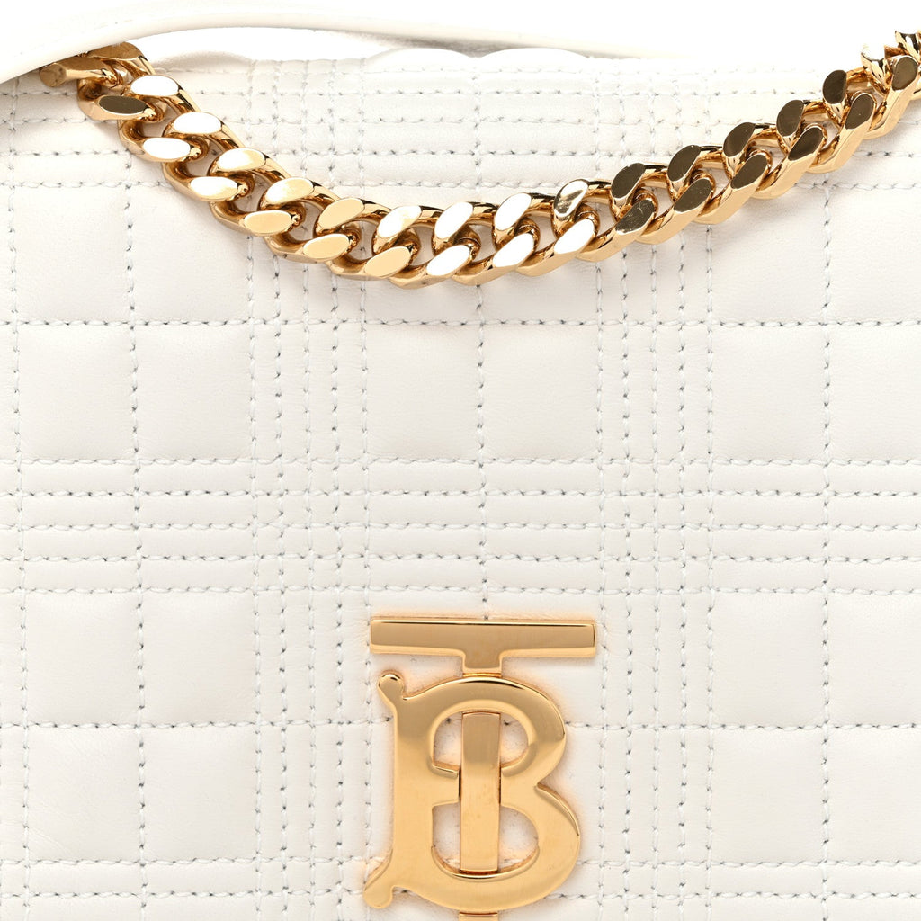 Lambskin Quilted Small Lola Bag White