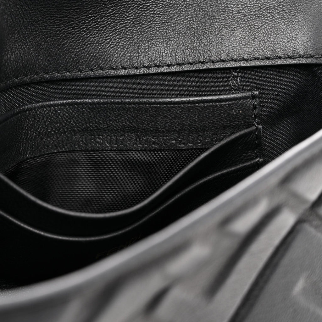 Nappa FF 1974 Embossed Mini Baguette Black
