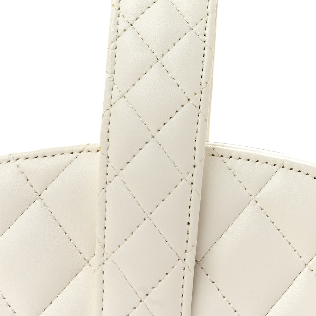 Lambskin Minaudiere Vanity With Handle White
