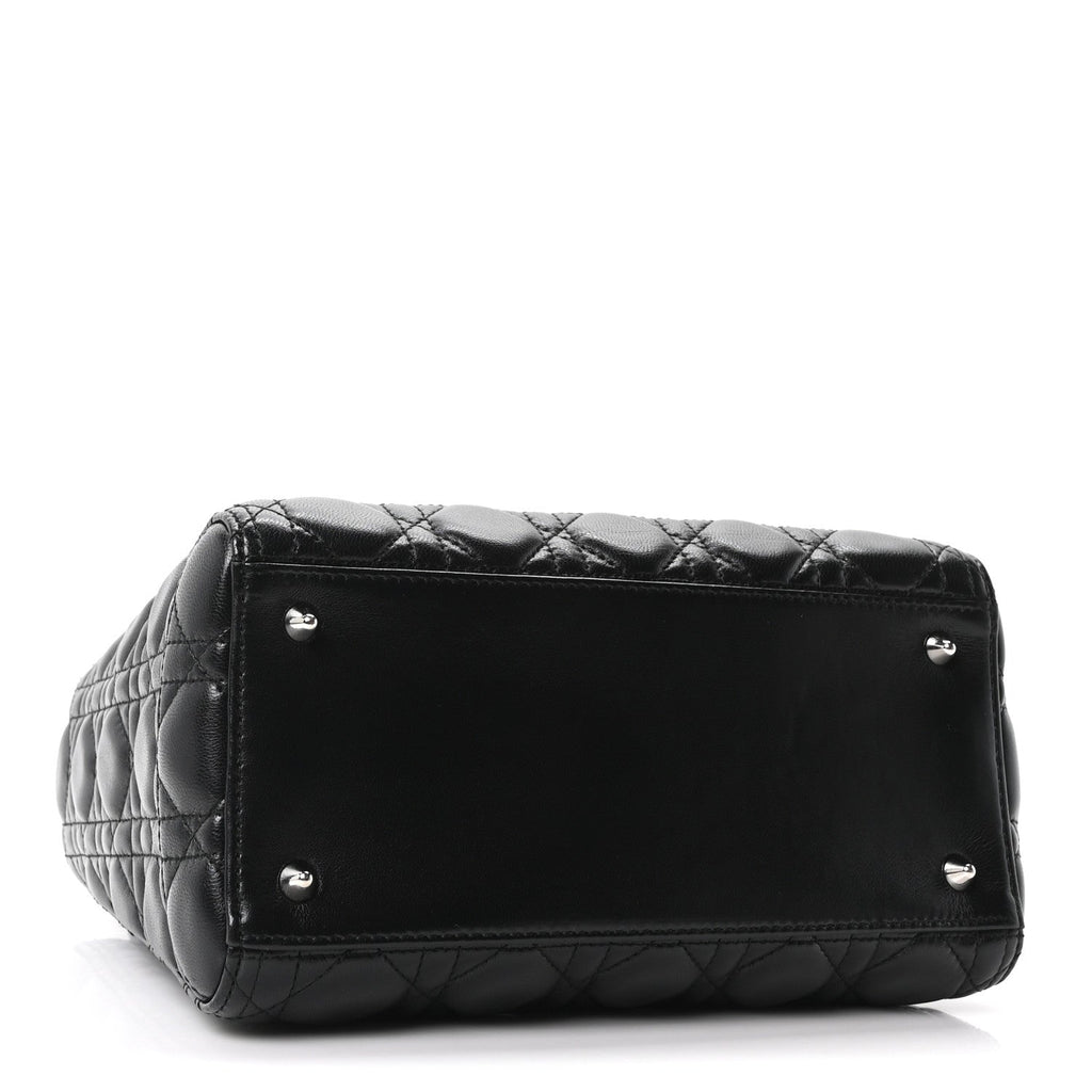 Lambskin Cannage Medium Lady Dior Black