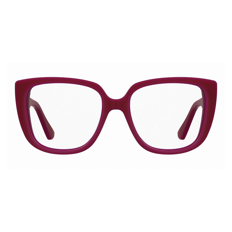 Moschino Eyeglasses Square Full Rim, Red Frame and Clear Demo Lens Lens MOS6220C9A00