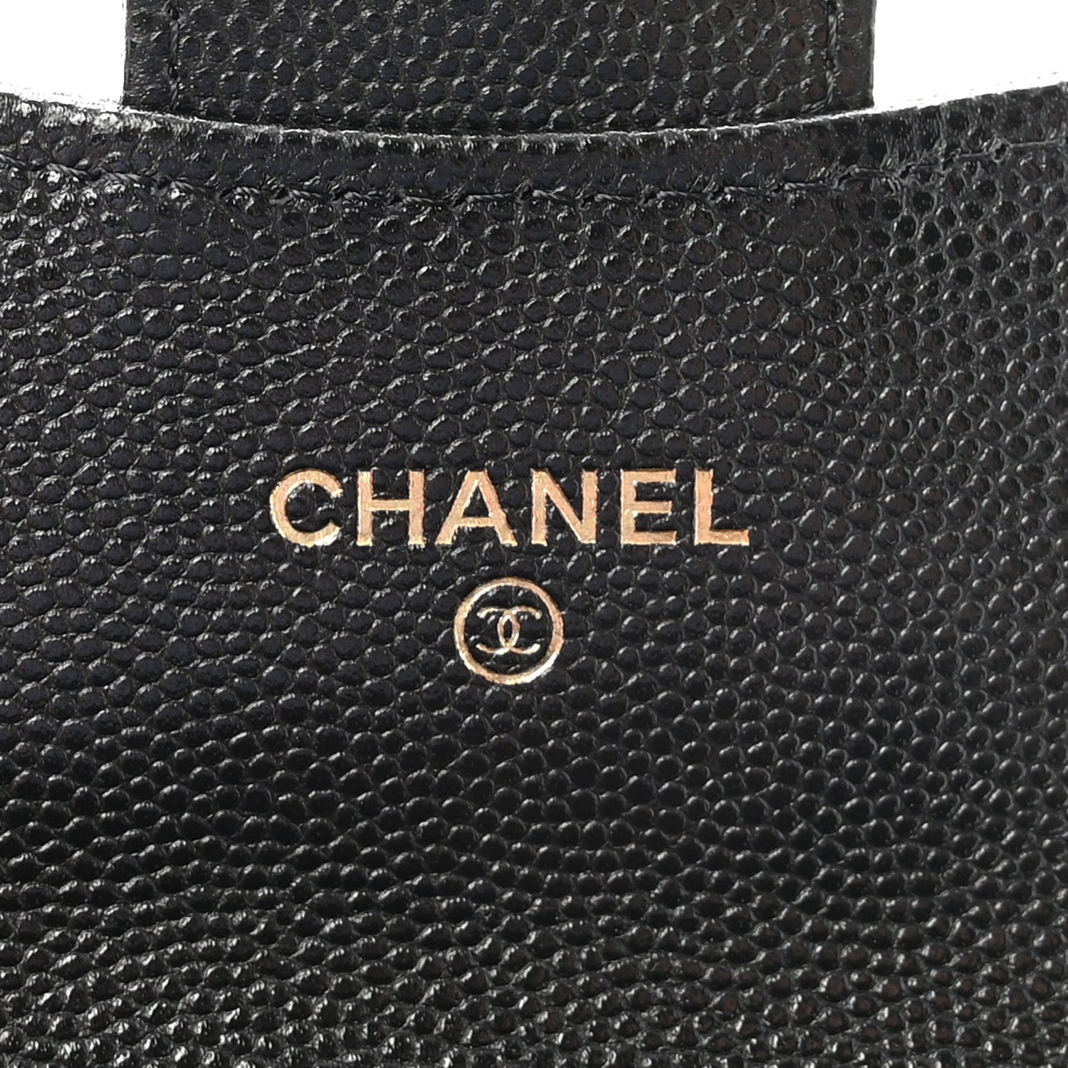 Caviar Quilted Flap Card Holder On Chain Black