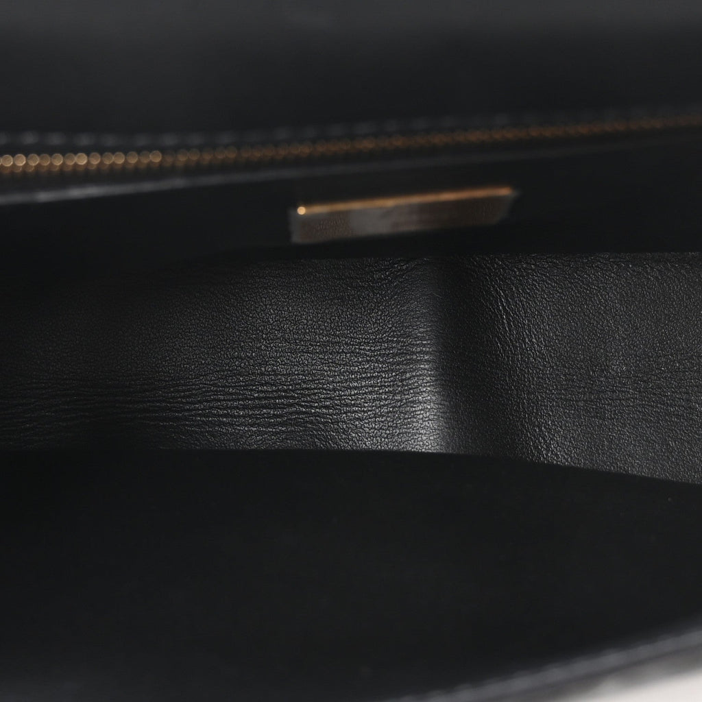 Nappa Small FF Embossed Midi Chain Baguette Black