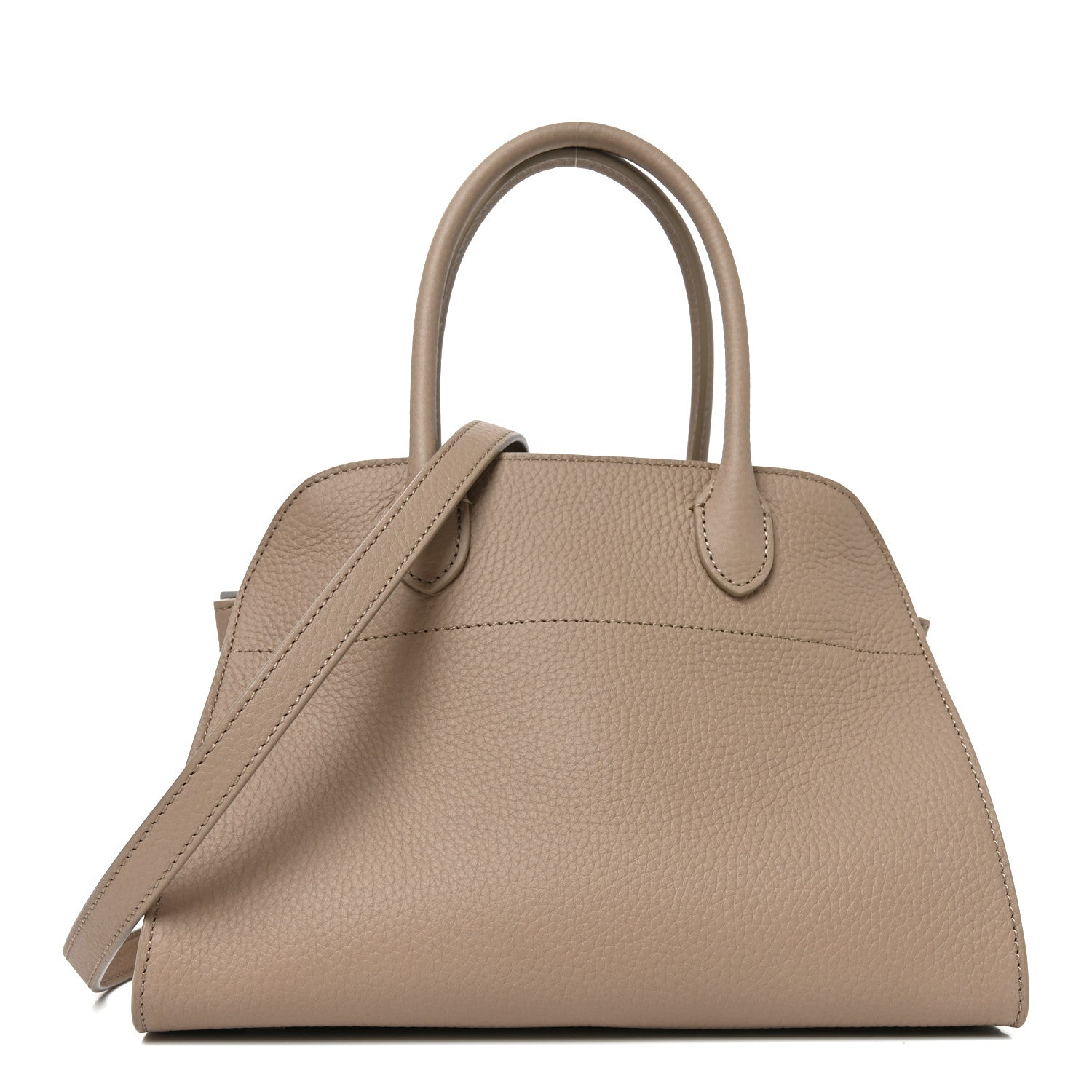 Grained Calfskin Soft Margaux 10 Bag Dark Taupe