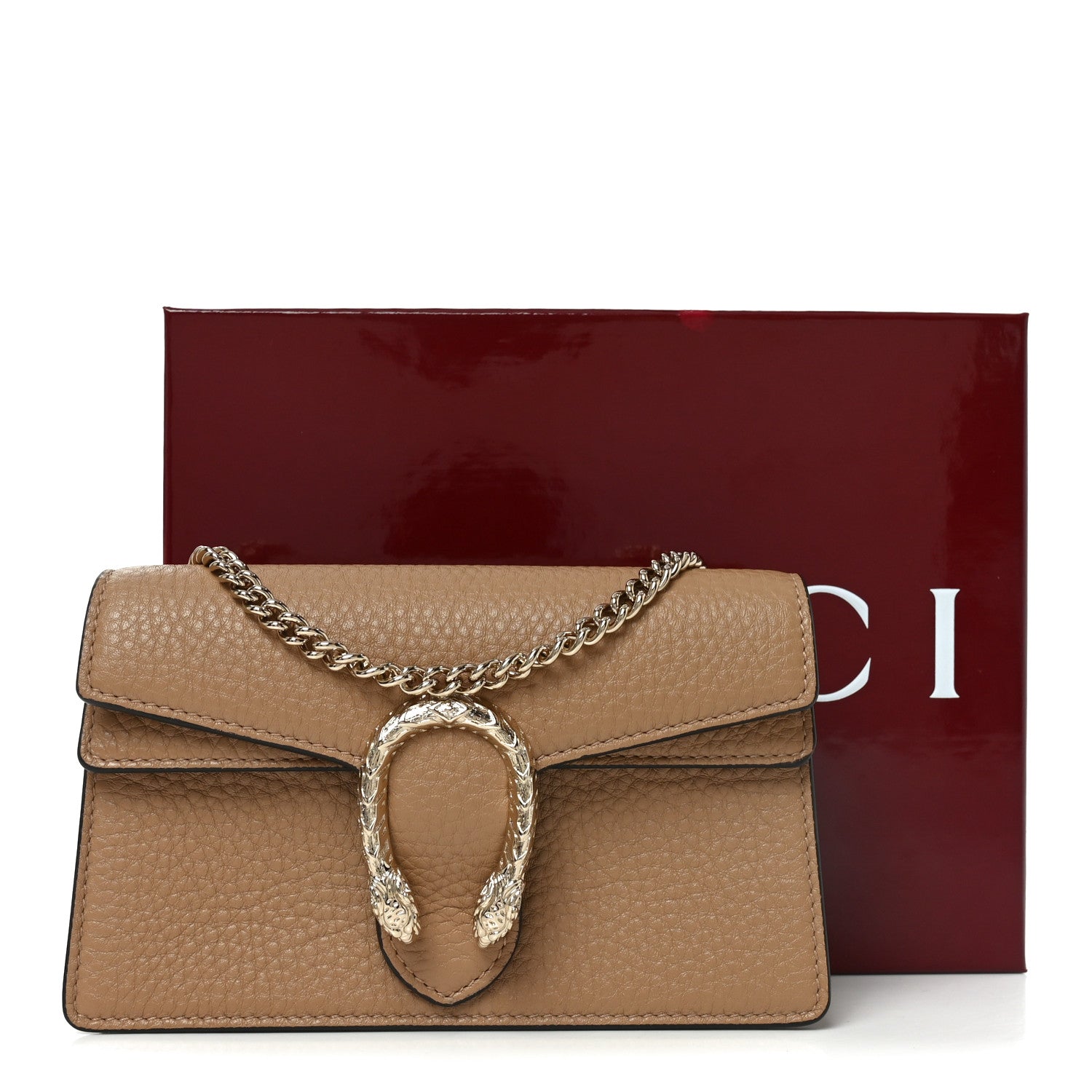 Calfskin Super Mini Dionysus Shoulder Bag Natural Tan