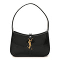Patent Calfskin Le 5 A 7 Mini Hobo Black