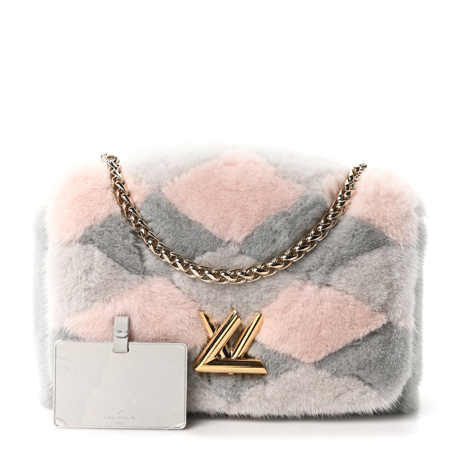 Mink Fur Malletage GO-14 PM Grey Pink