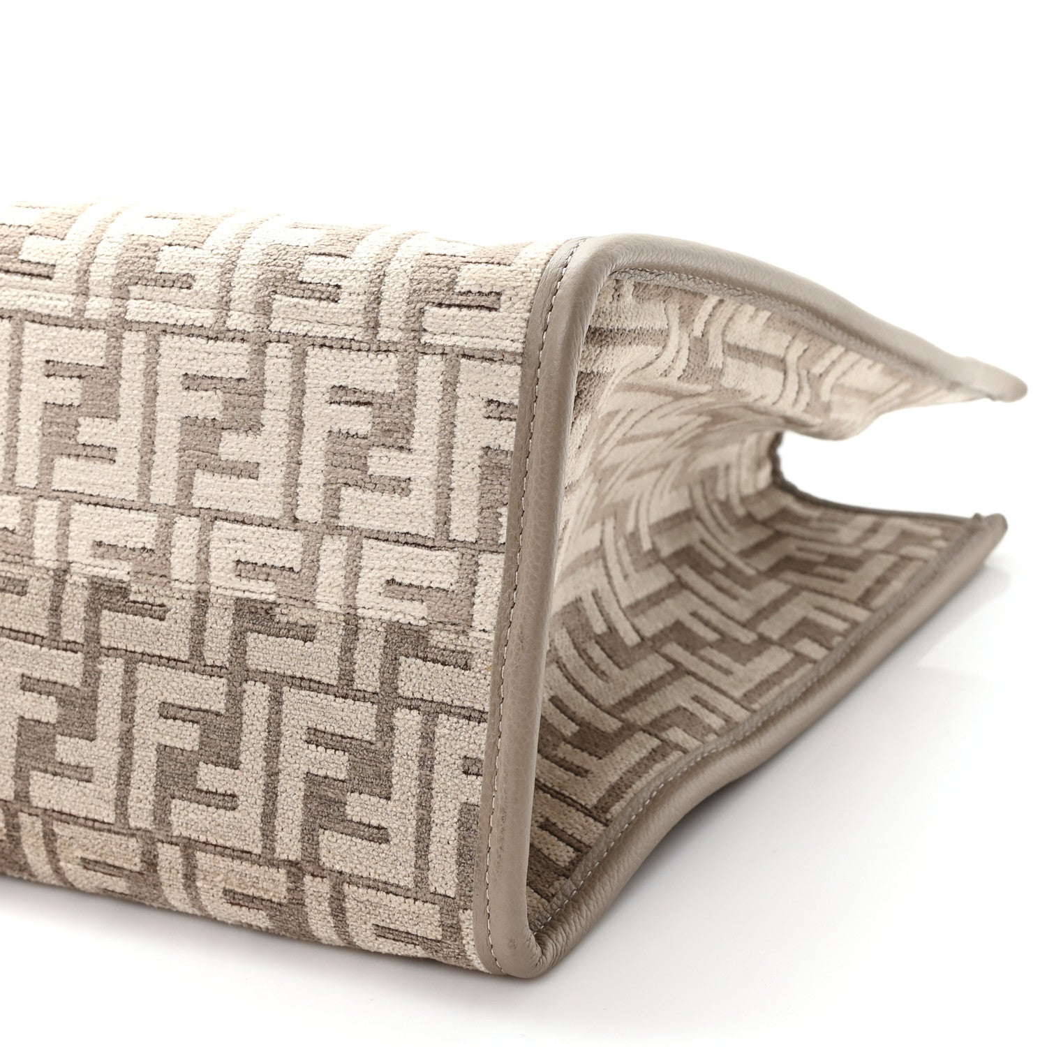 Chenille Vitello Cher FF Medium Fendi Sunshine Shopper Tote Tortora