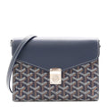 Goyardine Calfskin Chypre Wallet Pouch Navy